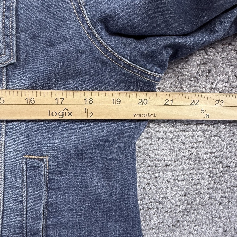 EST. 1946 Denim Jacket L Blue South Western Boho Embroidered Fringe Back Trucker - Picture 5 of 8